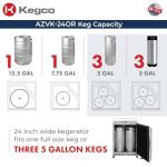 Kegco 24" Wide Outdoor Build-In Dual Tap Stainless Steel Right Hinge Kegerator with Dispense Kit