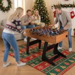 Goplus Folding Foosball Table, 48'' Full Competition Size Freestanding Soccer Game Table with 22 Players, 2 Balls, Space-Saving Foldable Arcade Table for Adults Family Game Night (Natural)