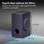 LG SQC4RKIT1 4.1 Channel Home Theatre Soundbar System, Wireless Subwoofer & Rear Speakers, Dolby Digital, Bluetooth