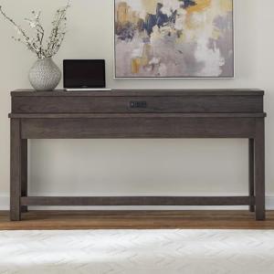 Liberty Furniture Cascade Falls Living Room Console Bar Table with Charging Station - Satin Espresso