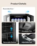 EUHOMY Mini Fridge 130 Can Beverage Refrigerator Cooler Glass Door for Soda Wine Beer, Beverage Cooler for Home, Bar, Office with Digital Temperature Control Adjustable Shelves, 3.2 Cu.Ft, Black
