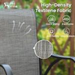 PHI VILLA 7 Piece Outoor Bar Dining Set, High Top Patio Bar Table and Chairs Set with 6 Outdoor Swivel Bar Stools & 40" Outdoor Bar Table for Yard, Garden and Terrace, Grey