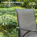 PHI VILLA 7 Piece Outoor Bar Dining Set, High Top Patio Bar Table and Chairs Set with 6 Outdoor Swivel Bar Stools & 40" Outdoor Bar Table for Yard, Garden and Terrace, Grey