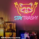 Stay Trashy Racoon Neon Sign for Wall Decor LED Light USB Powered Dimmable Art Signs for Bar Pub Store Man Cave Kids Room 16.2 X 12.6 inch