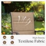 Sophia & William Outdoor Bar Set, Patio Bar Table and Chairs Set, Bar Height Patio Set - 6 x Swivel Bar Chairs(Brown-Padded), 1 x Rectangular Bar Table(Black)