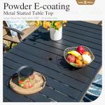 Sophia & William Outdoor Bar Set, Patio Bar Table and Chairs Set, Bar Height Patio Set - 6 x Swivel Bar Chairs(Brown-Padded), 1 x Rectangular Bar Table(Black)