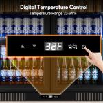 FoMup Back Bar Cooler Undercounter Beverage Refrigerator with Glass Door, Commercial Display Fridge for Beer Drink Soda with Temperature Control, 7.2Cu. Ft. Large Capacity, Black