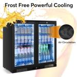FoMup Back Bar Cooler Undercounter Beverage Refrigerator with Glass Door, Commercial Display Fridge for Beer Drink Soda with Temperature Control, 7.2Cu. Ft. Large Capacity, Black
