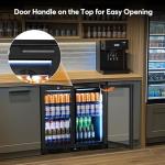 FoMup Back Bar Cooler Undercounter Beverage Refrigerator with Glass Door, Commercial Display Fridge for Beer Drink Soda with Temperature Control, 7.2Cu. Ft. Large Capacity, Black