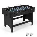 Goplus Foosball Table, 47" Competition Full Size Soccer Game Table with 22 Players, 2 Balls, Home Arcade Football Table Set for Adults, Family Nights, Game Rooms, Parties (Black)