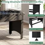 Goplus Foosball Table, 47" Competition Full Size Soccer Game Table with 22 Players, 2 Balls, Home Arcade Football Table Set for Adults, Family Nights, Game Rooms, Parties (Black)