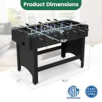 Goplus Foosball Table, 47" Competition Full Size Soccer Game Table with 22 Players, 2 Balls, Home Arcade Football Table Set for Adults, Family Nights, Game Rooms, Parties (Black)