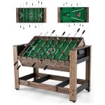 Goplus 2-in-1 Swivel Multi Game Table, 48” Combo Game Table with Foosball & Pool for Adults, Indoor Outdoor Combination Arcade Table for Home Game Room Party
