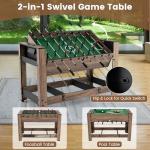 Goplus 2-in-1 Swivel Multi Game Table, 48” Combo Game Table with Foosball & Pool for Adults, Indoor Outdoor Combination Arcade Table for Home Game Room Party