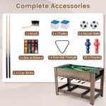 Goplus 2-in-1 Swivel Multi Game Table, 48” Combo Game Table with Foosball & Pool for Adults, Indoor Outdoor Combination Arcade Table for Home Game Room Party
