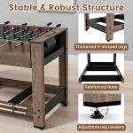 Goplus 2-in-1 Swivel Multi Game Table, 48” Combo Game Table with Foosball & Pool for Adults, Indoor Outdoor Combination Arcade Table for Home Game Room Party