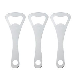 Quacc 3 PCS Flat Bottle Openers Flat-Mouth Opener Portable Handheld Beer Opener for Home Kitchen, Bar, Restaurant, Bartender Gift - Silver