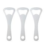 Quacc 3 PCS Flat Bottle Openers Flat-Mouth Opener Portable Handheld Beer Opener for Home Kitchen, Bar, Restaurant, Bartender Gift - Silver