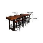 NIUYAO Bar Table Modern Simplicity Style in Solid Wood Fixed Top Table with Metal Legs for Bistro Cafe Home -Dark Wood ​71" L x 23.5" W x 41.5" H