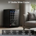 Antarctic Star Wine Cooler Refrigerator, Freestanding Wine Fridge with Adjust Temperature（32°F- 61°F）, 4.5 Cu.Ft Mini Fridge for home/bar/office, Black