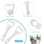Quacc 3 PCS Flat Bottle Openers Flat-Mouth Opener Portable Handheld Beer Opener for Home Kitchen, Bar, Restaurant, Bartender Gift - Silver
