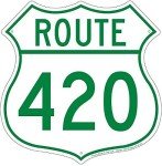 Route 420 Tin Wall Sign for Man Cave