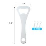 Quacc 3 PCS Flat Bottle Openers Flat-Mouth Opener Portable Handheld Beer Opener for Home Kitchen, Bar, Restaurant, Bartender Gift - Silver