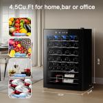 Antarctic Star Wine Cooler Refrigerator, Freestanding Wine Fridge with Adjust Temperature（32°F- 61°F）, 4.5 Cu.Ft Mini Fridge for home/bar/office, Black