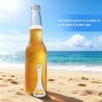 Quacc 3 PCS Flat Bottle Openers Flat-Mouth Opener Portable Handheld Beer Opener for Home Kitchen, Bar, Restaurant, Bartender Gift - Silver