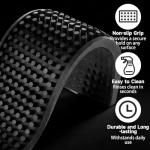 Acrux7 6 Pack Black Rubber Bar Mats, 17.7"x3.5" Non-Slip Spill Mat, PVC Bar Drink Mats for Countertop, Bartending, Home Bar, Kitchen, Pubs, Restaurants