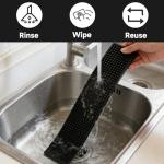 Acrux7 6 Pack Black Rubber Bar Mats, 17.7"x3.5" Non-Slip Spill Mat, PVC Bar Drink Mats for Countertop, Bartending, Home Bar, Kitchen, Pubs, Restaurants