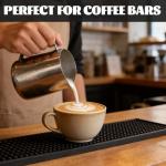 Acrux7 6 Pack Black Rubber Bar Mats, 17.7"x3.5" Non-Slip Spill Mat, PVC Bar Drink Mats for Countertop, Bartending, Home Bar, Kitchen, Pubs, Restaurants