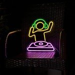 USB Neon DJ Player Sign for Man Cave Decor