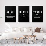 Black Hustle Grind Wall Art Set – 3 Pieces