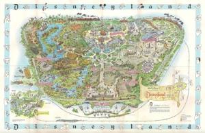Vintage 1960's Disneyland Map Illustration - Disney Fantasy Theme Park Pop Art Home Decor in Poster Print (11x17 inches)