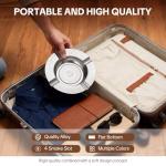 Cigar Ashtray 4 Slots Unbreakable Large Ring Gauge Ashtray for Outside/Indoor Decor with 4 Rest Cigar Holders Metal Ash Tray for Men (Silver)