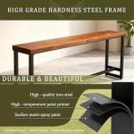 Caotpe Bar Height Table Long Bar Table Solid Wood Farmhouse Bar Table Industrial Long Bar Height Table for Kitchen Coffee Shop, No Stool(95" L x 15.7" W x 41.3" H)