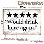 Funny 'Drink Here Again' Metal Bar Sign