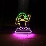 USB Neon DJ Player Sign for Man Cave Decor