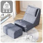 Giant Bean Bag Chair with Neck Pillow & Ottoman