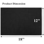 Tebery Black Rubber Bar Spill Mat - 2 Pack