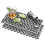 ZJWZLG Bar Mat 2Pcs Gray 11.8 * 5.9in, Prevent Cups and Glasses from Sliding and Protect The Surface of The Table from Being Easily Damaged, Suitable for Bars, Home Bars and Coffee Bars.