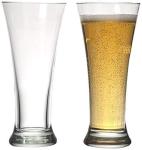 Circleware Quench Beer Drinking Glasses, Set of 4, Home & Kitchen Entertainment Dinnerware Highball Glassware for Water, Wine, Juice and Best Bar Liquor Dining Decor Beverage, 11.8 oz, Clear