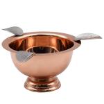 Stinky Cigar Copper Ashtray with 3 Stirrups, Windproof Stainless Steel Design, Deep Bowl for Indoor & Outdoor Use, Heat Resistant & Easy to Clean - Ideal Smoking Accessory for Cigar Enthusiasts