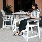 YUSSJI Tall Adirondack Chairs Patio Bar Tables Set of 5 Weather Resistant HDPE 35" Round Outdoor Bar Adirondack Barstools Plastic Height Table Pub, for Garden, Backyard, Yard, Pool, Fire, Pit (Grey)