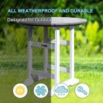 YUSSJI Tall Adirondack Chairs Patio Bar Tables Set of 5 Weather Resistant HDPE 35" Round Outdoor Bar Adirondack Barstools Plastic Height Table Pub, for Garden, Backyard, Yard, Pool, Fire, Pit (Grey)