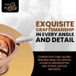 Stinky Cigar Copper Ashtray with 3 Stirrups, Windproof Stainless Steel Design, Deep Bowl for Indoor & Outdoor Use, Heat Resistant & Easy to Clean - Ideal Smoking Accessory for Cigar Enthusiasts