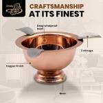 Stinky Cigar Copper Ashtray with 3 Stirrups, Windproof Stainless Steel Design, Deep Bowl for Indoor & Outdoor Use, Heat Resistant & Easy to Clean - Ideal Smoking Accessory for Cigar Enthusiasts