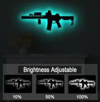 Gun Pistol Light Wall Decor Neon Sign Man Cave 3D LED Silhouette Gun Accessories Statue Christmas Valentine Birthday Gifts Home Bedroom Game Room 16 Colors Dimmable Night Lights 17.3"x6.7"
