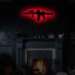 Gun Pistol Light Wall Decor Neon Sign Man Cave 3D LED Silhouette Gun Accessories Statue Christmas Valentine Birthday Gifts Home Bedroom Game Room 16 Colors Dimmable Night Lights 17.3"x6.7"